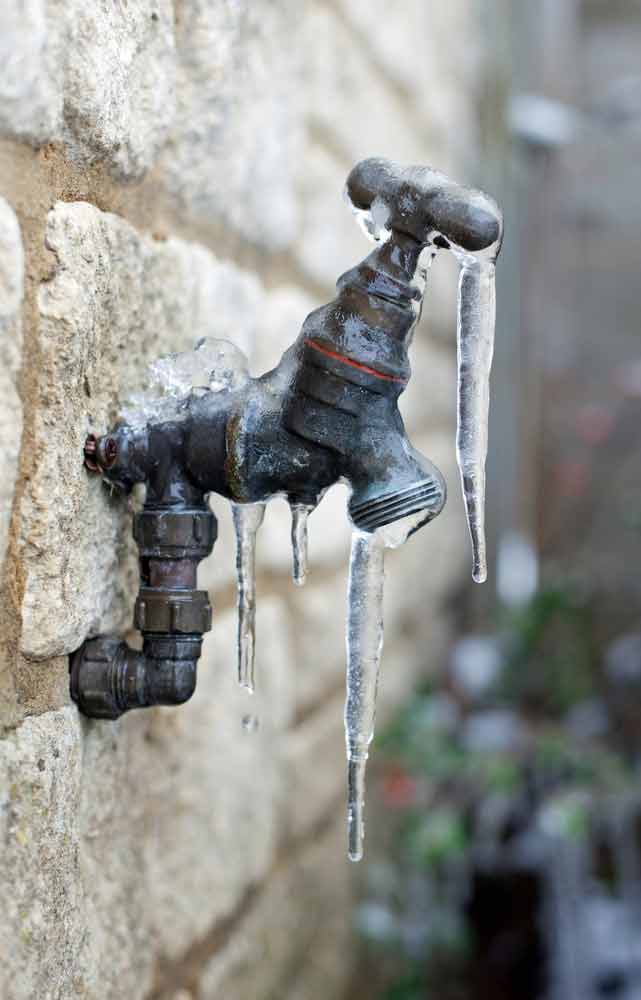 frozen outdoor water faucet due to not winterizing sprinkler system